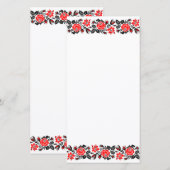 Carte Motif de broderie au point de croix Roses rouges e (Devant / Derrière)