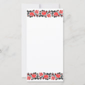 Carte Motif de broderie au point de croix Roses rouges e (Dos)