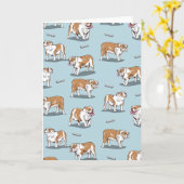 Carte Motif de bulldog anglais (Fleur jaune)