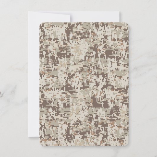 Carte Motif de camouflage numérique de style beige déser (Devant)