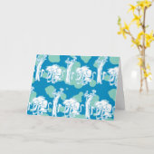 Carte Motif de caractères bleu Weasel & Baboon (Fleur jaune)