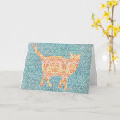 Carte Motif de chat sur Motif Art Note Card 4 (Fleur jaune)