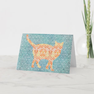 Carte Motif de chat sur Motif Art Note Card 4