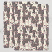 Carte Motif de chats blancs et gris (Devant / Derrière)