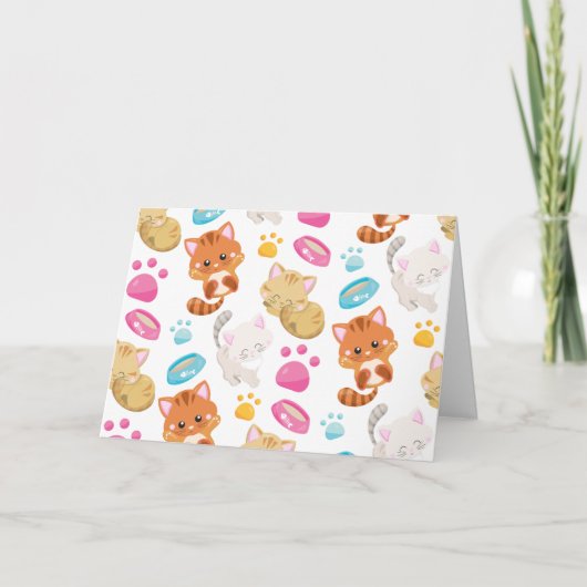 Carte Motif De Chats, Chats Mignons, Kitty, Chatons, Paw (Devant)