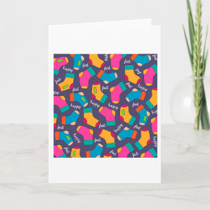 Carte Motif de chaussettes Colorful Happy Feet