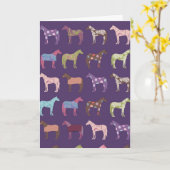 Carte Motif de Cheval coloré (Fleur jaune)