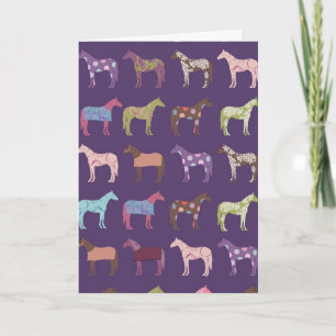 Carte Motif de Cheval coloré