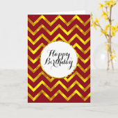 Carte Motif de chevron | Non personnalisé (Fleur jaune)