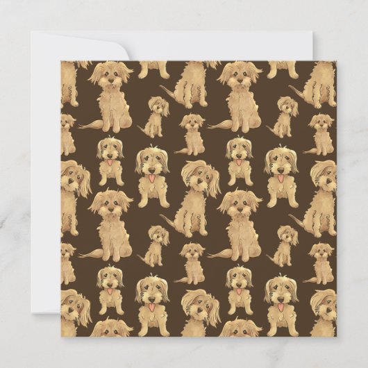 Carte Motif de chien Brown labradoodle doré endoodle pla (Devant)
