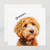 Carte Motif de chien de caniche imprimé (Devant / Derrière)