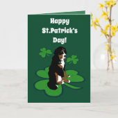 Carte Motif de chiens de la fête Saint-Patrick (Fleur jaune)
