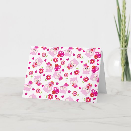 Carte Motif De Chouettes, Chouettes Mignonnes, Chouettes (Devant)