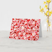 Carte Motif de cœurs, cœurs rouges, Amour (Fleur jaune)