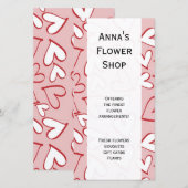 Carte Motif De Coeurs, Coeurs Rouges, Coeurs Roses, Amou (Devant / Derrière)