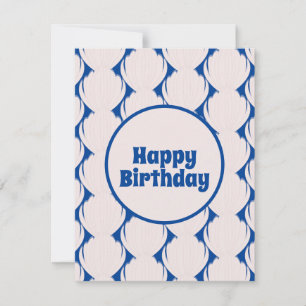 Carte Motif de coquillage bleu rose Anniversaire