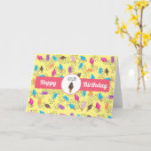 Carte Motif de crème glacée d'été coloré (Fleur jaune)