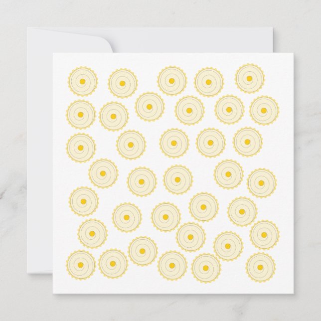 Carte Motif de Cupcake Jaune. (Devant)
