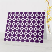 Carte Motif de diamants violet et blanc (Fleur jaune)