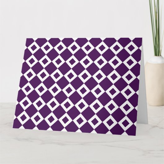 Carte Motif de diamants violet et blanc (Devant)