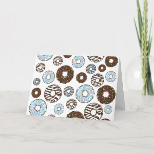 Carte Motif De Donuts, Donuts Bleus, Donuts Brown