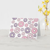 Carte Motif De Donuts, Donuts Roses, Donuts Violets (Fleur jaune)