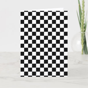 Carte Motif de drapeau à carreaux noir et blanc Cool