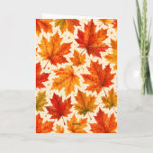 Carte Motif de feuilles d'érable d'automne | Feuille rou (Dos)