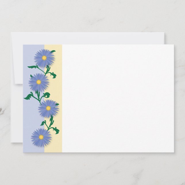 Carte Motif de fleurs bleues (Devant)