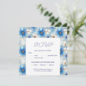 Carte Motif de fleurs bleues (Debout devant)