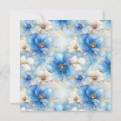 Carte Motif de fleurs bleues (Dos)