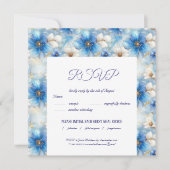 Carte Motif de fleurs bleues (Devant)