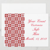 Carte Motif de flocon rouge/blanc (Devant / Derrière)