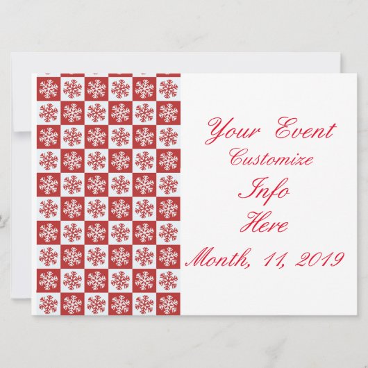 Carte Motif de flocon rouge/blanc (Devant)
