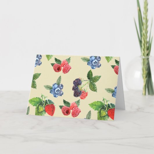 Carte Motif de framboise d'aquarelle (Devant)