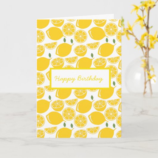 Carte Motif de fruits de citron jaune (Fleur jaune)