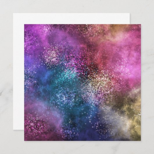 Carte Motif de galaxie coloré (Devant / Derrière)