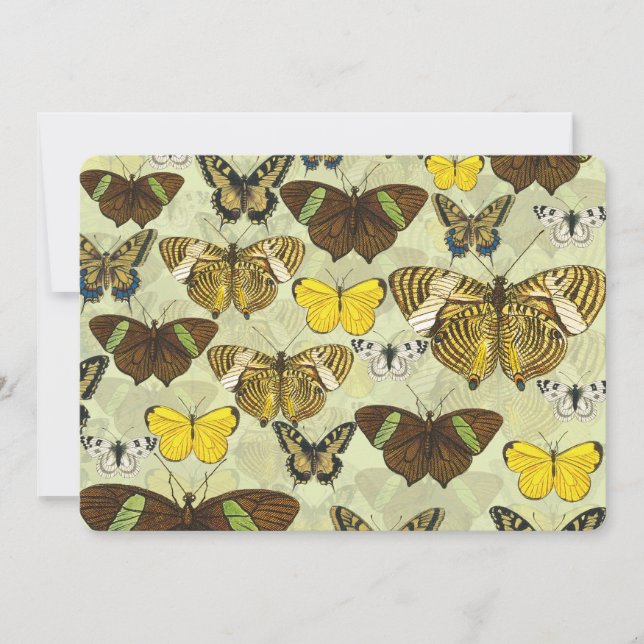 Carte Motif de graphique papillon vintage (Devant)