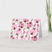 Carte Motif De Ladybugs, Mignons Ladybugs, Pink Ladybugs (Devant)