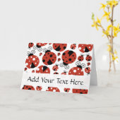 Carte Motif De Ladybugs, Mignons Ladybugs, Red Ladybugs (Fleur jaune)