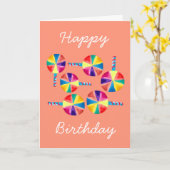 Carte Motif de lollipops colorés (Fleur jaune)