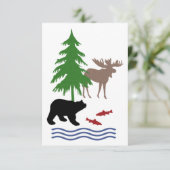 Carte Motif de l'orignal et de l'ours (Debout devant)