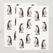 Carte Motif de manchots mignons (Devant / Derrière)