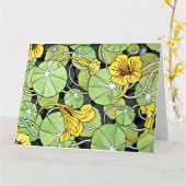 Carte Motif de Nasturtium doré Art nouveau (Fleur jaune)