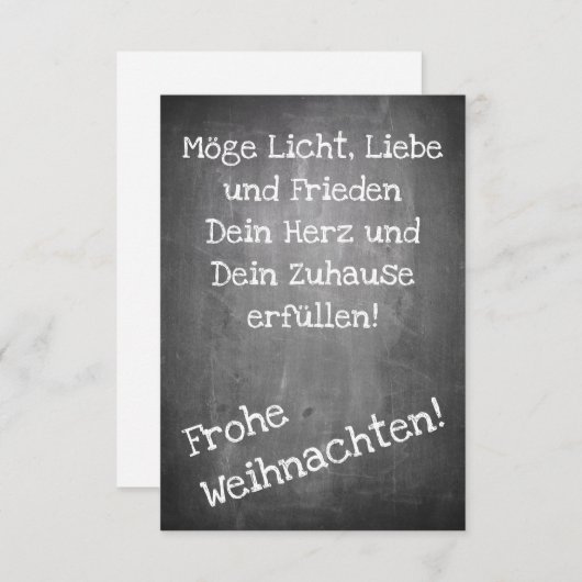 Carte Motif de Noël en style tableau noir - XMAS (Devant / Derrière)