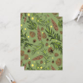 Carte Motif de Noël, Neige de Pin 11 (Devant/Arrière en situation)