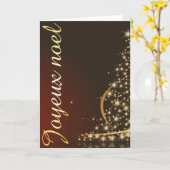 Carte Motif de Noël rouge avec arbre de Noël doré (Fleur jaune)