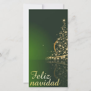 Carte Motif de Noël vert avec arbre de Noël.
