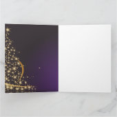 Carte Motif de Noël violet foncé avec Noël doré (Intérieur)