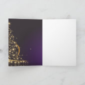 Carte Motif de Noël violet foncé avec Noël doré (Intérieur)